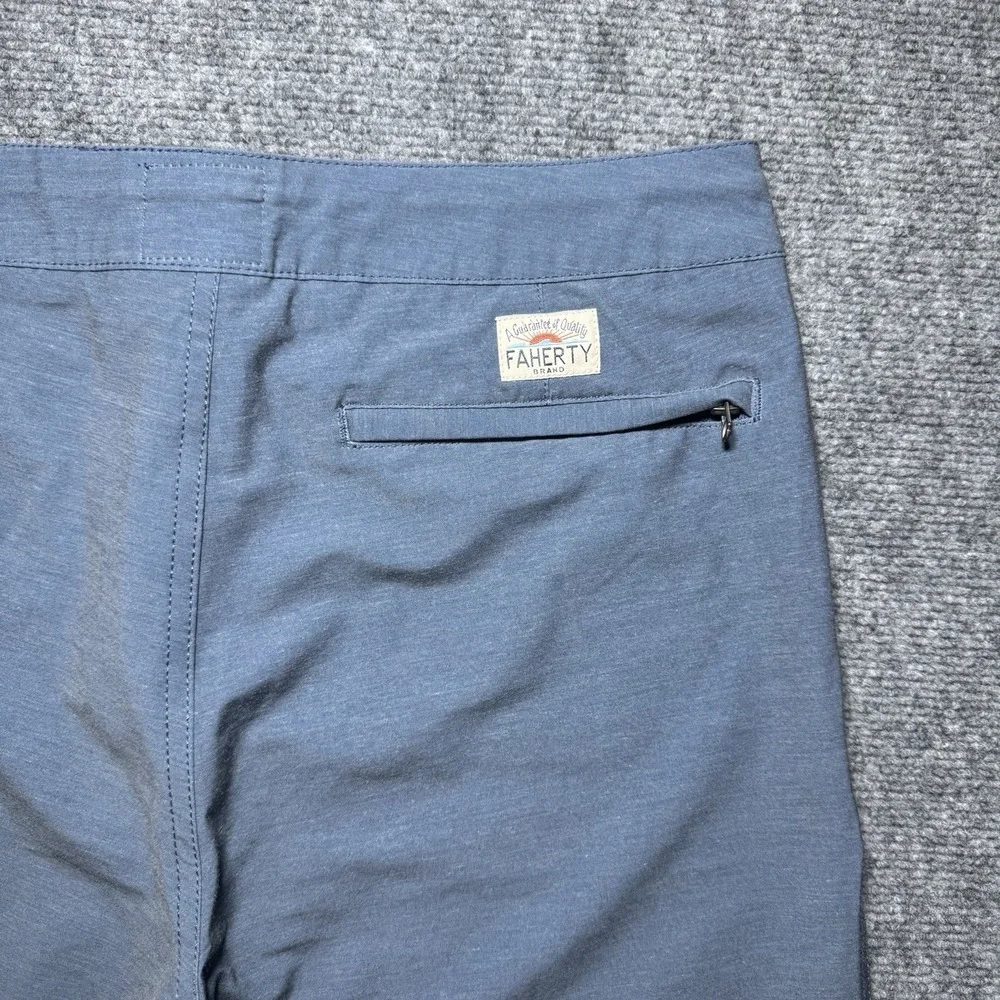 Faherty All Day Shorts Men 30 Blue Drawstring Chino Stretch Casual Pockets